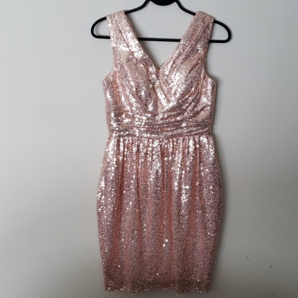 JAEDEN Rose Gold Sequin Dress - Picture 3 of 8